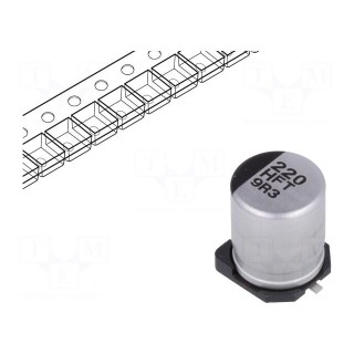 Capacitor: electrolytic | low ESR | SMD | 220uF | 50VDC | Ø8x10.2mm