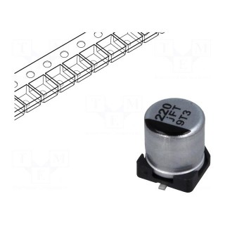 Capacitor: electrolytic | low ESR | SMD | 220uF | 6.3VDC | Ø5x5.8mm