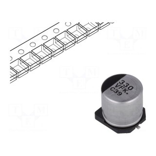 Capacitor: electrolytic | low ESR | SMD | 330uF | 35VDC | Ø10x10.2mm