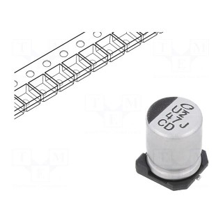 Capacitor: electrolytic | low ESR | SMD | 47uF | 63VDC | Ø8x10mm | ±20%