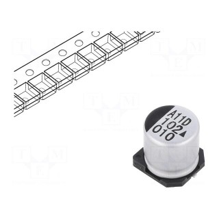 Capacitor: electrolytic | SMD | 1000uF | 10VDC | Ø10x10mm | 5000h | 850mA