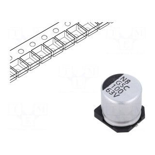 Capacitor: electrolytic | SMD | 100uF | 63VDC | ±20% | -55÷105°C | 2000h