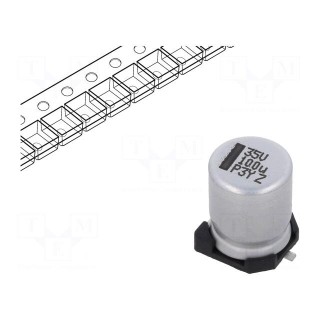 Capacitor: electrolytic | SMD | 100uF | 35VDC | 8x8x10mm | ±20% | 2500h