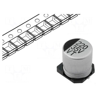 Capacitor: electrolytic | SMD | 220uF | 35VDC | Ø10x10.5mm | ±20% | 2000h