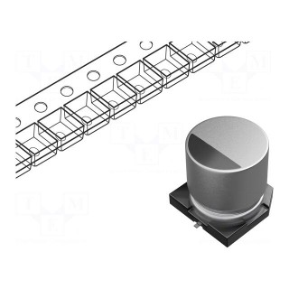 Capacitor: electrolytic | SMD | 1000uF | 25VDC | Ø12.5x13.5mm | 5000h