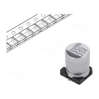 Capacitor: electrolytic | SMD | 220uF | 35VDC | Ø8x10mm | ±20% | 2000h