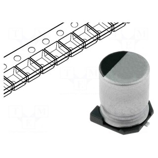 Capacitor: electrolytic | SMD | 330uF | 16VDC | Ø10x10mm | ±20% | 1000h