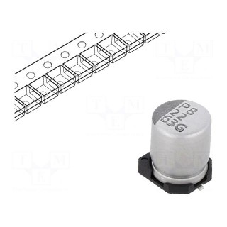 Capacitor: electrolytic | SMD | 22uF | 63VDC | ±20% | -55÷105°C | 2000h