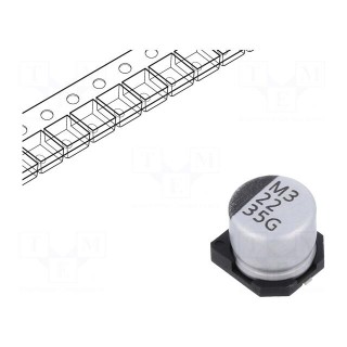 Capacitor: electrolytic | SMD | 22uF | 35VDC | ±20% | -55÷105°C | 2000h