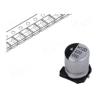 Capacitor: electrolytic | SMD | 22uF | 50VDC | Ø6.3x8mm | 1000h | 83mA