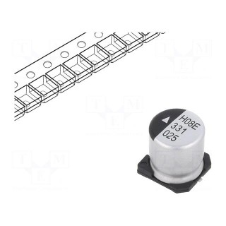 Capacitor: electrolytic | SMD | 330uF | 25VDC | Ø10x10.5mm | 2000h