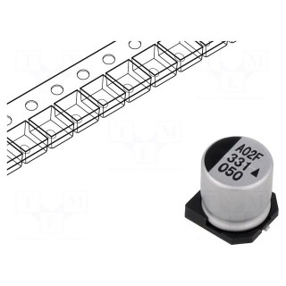 Capacitor: electrolytic | SMD | 330uF | 50VDC | Ø12.5x13.5mm | 5000h