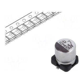 Capacitor: electrolytic | SMD | 4.7uF | 50VDC | 5x5x5.3mm | ±20% | 2000h