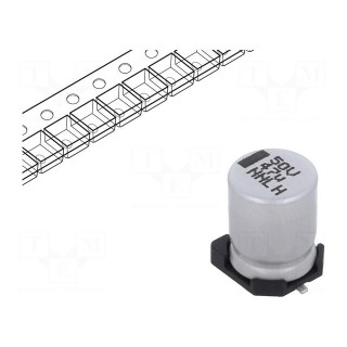 Capacitor: electrolytic | SMD | 47uF | 50VDC | 8x8x10mm | ±20%