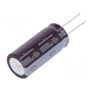 Capacitor: electrolytic | low ESR | THT | 10000uF | 10VDC | Ø18x40mm