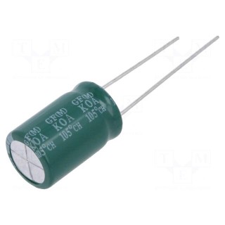 Capacitor: electrolytic | low ESR | THT | 1000uF | 16VDC | Ø10x15mm