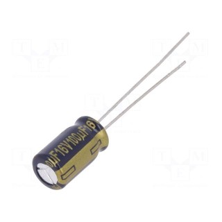 Capacitor: electrolytic | low impedance | THT | 100uF | 16VDC | ±20%