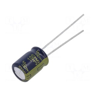 Capacitor: electrolytic | low ESR | THT | 100uF | 35VDC | Ø8x11.5mm