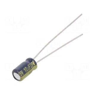 Capacitor: electrolytic | low ESR | THT | 10uF | 25VDC | Ø4x7mm | ±20%