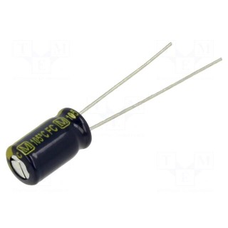 Capacitor: electrolytic | low ESR | THT | 120uF | 16VDC | Ø6.3x11.2mm