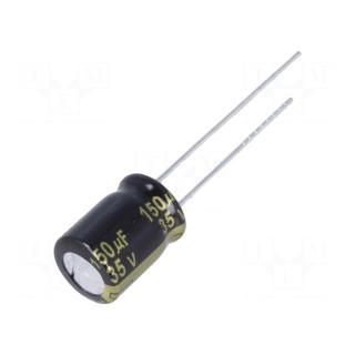 Capacitor: electrolytic | low ESR | THT | 150uF | 35VDC | Ø8x11.5mm