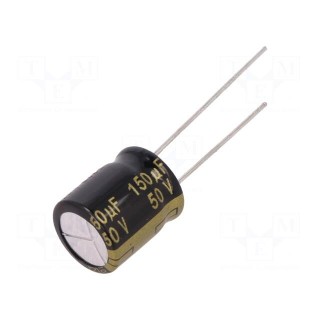 Capacitor: electrolytic | low impedance | THT | 150uF | 50VDC | ±20%