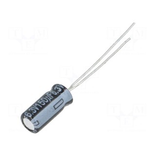 Capacitor: electrolytic | low impedance | THT | 150uF | 10VDC | Ø5x11mm