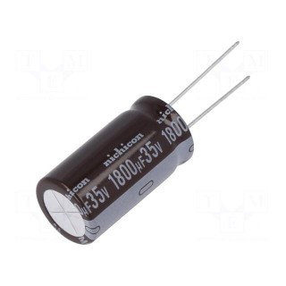 Capacitor: electrolytic | low ESR | THT | 1800uF | 35VDC | Ø16x30.5mm