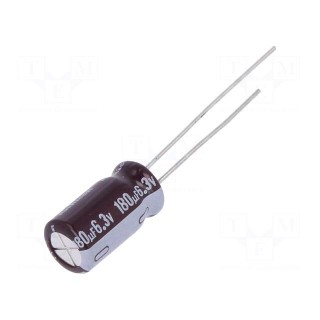 Capacitor: electrolytic | low impedance | THT | 180uF | 6.3VDC | ±20%