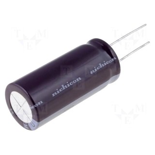 Capacitor: electrolytic | low impedance | THT | 22uF | 100VDC | ±20%