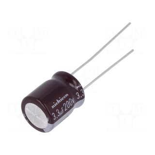 Capacitor: electrolytic | low impedance | THT | 3.3uF | 200VDC | ±20%