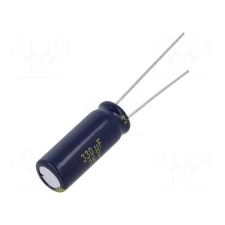 Capacitor: electrolytic | low ESR | THT | 330uF | 35VDC | Ø8x20mm | ±20%