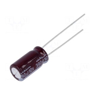 Capacitor: electrolytic | low ESR | THT | 390uF | 10VDC | Ø8x15mm | ±20%