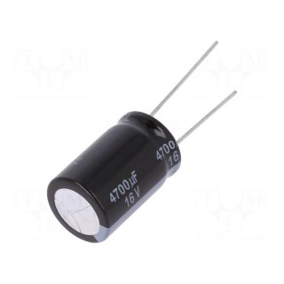 Capacitor: electrolytic | low impedance | THT | 4700uF | 16VDC | ±20%