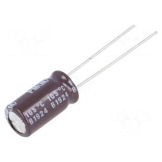 Capacitor: electrolytic | low ESR | THT | 470uF | 10VDC | Ø8x16.5mm