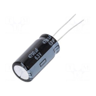 Capacitor: electrolytic | low ESR | THT | 470uF | 50VDC | Ø12.5x25mm