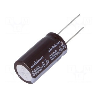 Capacitor: electrolytic | low ESR | THT | 6800uF | 6.3VDC | Ø16x30.5mm