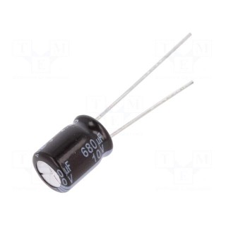 Capacitor: electrolytic | low impedance | THT | 680uF | 10VDC | ±20%