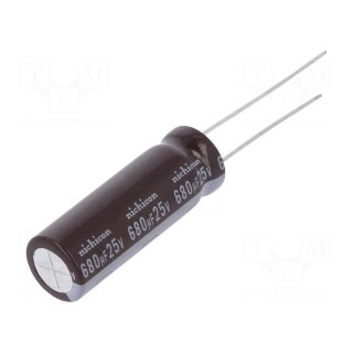 Capacitor: electrolytic | low impedance | THT | 680uF | 25VDC | ±20%