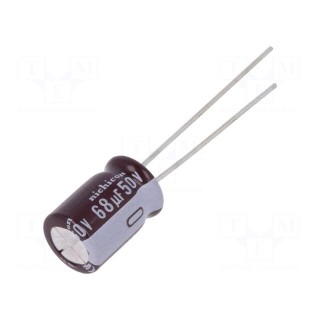 Capacitor: electrolytic | low ESR | THT | 68uF | 50VDC | Ø8x11.5mm | ±20%