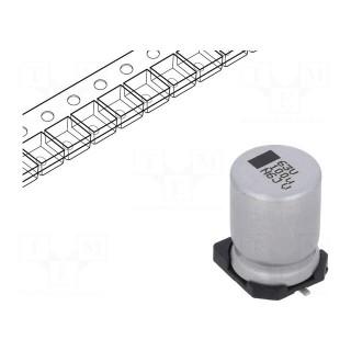 Capacitor: electrolytic | SMD | 100uF | 63VDC | 10x10x14mm | ±20% | 3000h