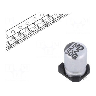 Capacitor: electrolytic | SMD | 2.2uF | 50VDC | ±20% | -55÷105°C | 2000h