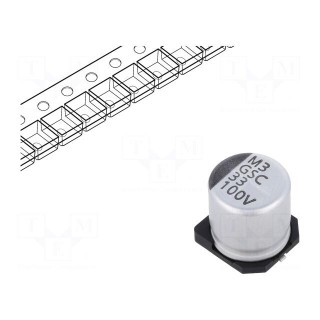 Capacitor: electrolytic | SMD | 33uF | 100VDC | ±20% | -55÷105°C | 2000h