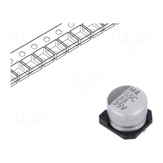 Capacitor: electrolytic | SMD | 33uF | 35VDC | ±20% | -55÷105°C | 2000h