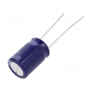 Capacitor: electrolytic | THT | 1000uF | 16VDC | Ø10x16mm | Pitch: 5mm