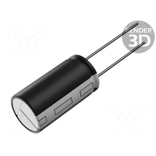 Capacitor: electrolytic | THT | 2.2uF | 450VDC | Ø10x12.5mm | Pitch: 5mm