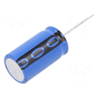 Capacitor: electrolytic | THT | 1000uF | 63VDC | Ø18x31mm | Pitch: 7.5mm
