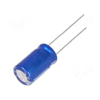 Capacitor: electrolytic | THT | 1200uF | 10VDC | Ø10x20mm | Pitch: 5mm