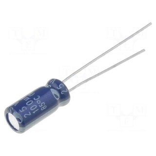 Capacitor: electrolytic | THT | 100uF | 16VDC | Ø5x11mm | Pitch: 2mm