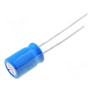 Capacitor: electrolytic | THT | 100uF | 50VDC | Ø10x12.5mm | Pitch: 5mm